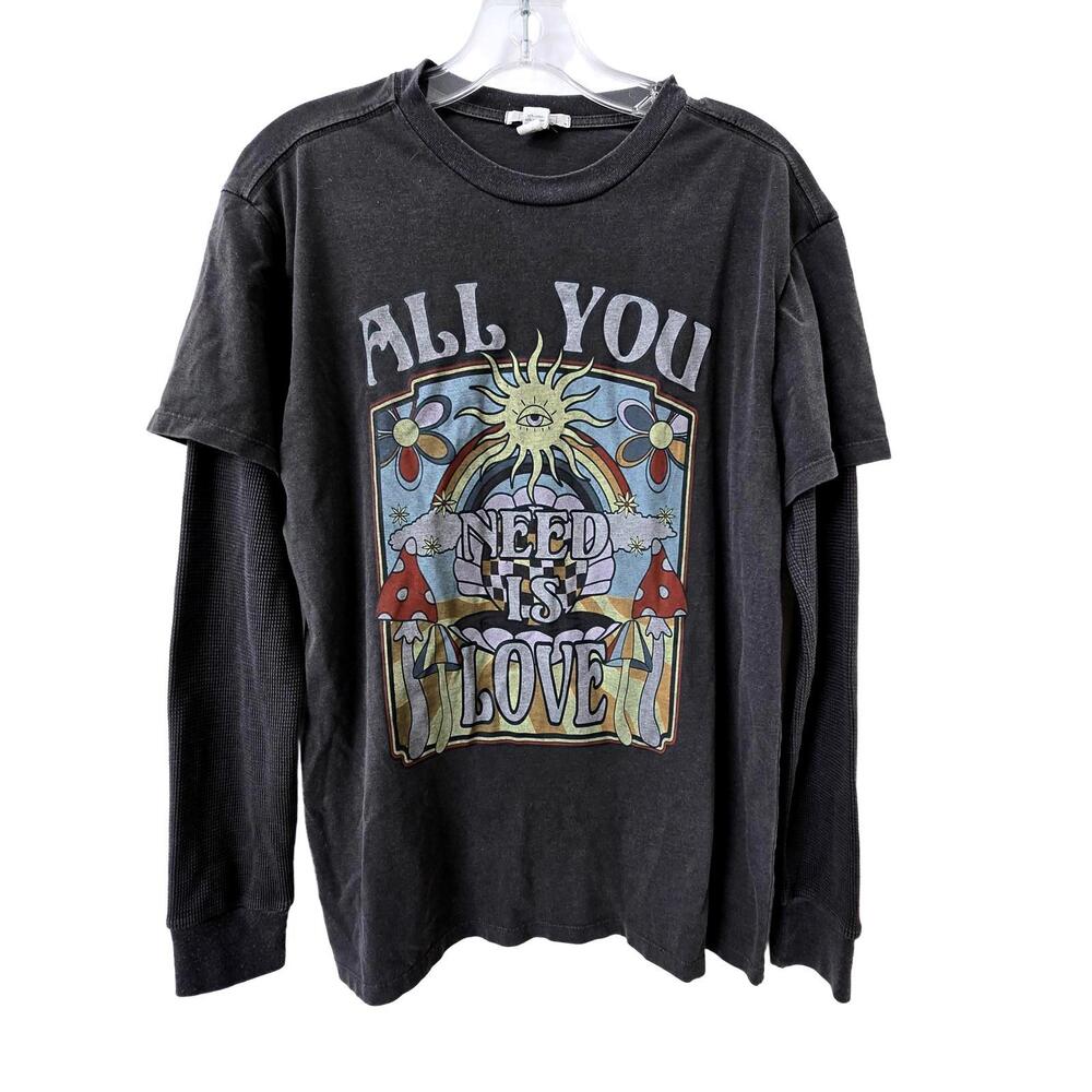 Full Tilt All You Need Is Love Graphic Long Sleeve Tee